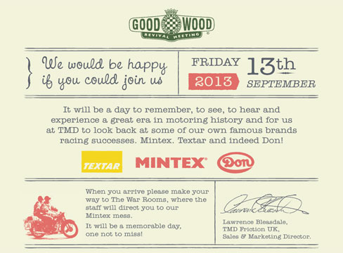 goodwood revival invite mintex pure creative marketing leeds design