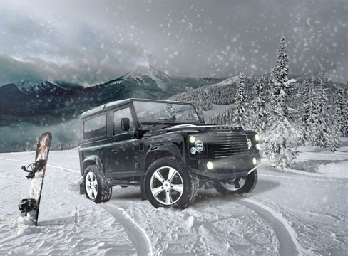 commercial car photography studio professional digital retouching land rover defender pure creative marketing leeds